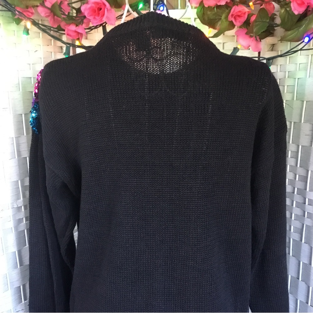 🌸 See New Listing 🌺  Sequin Sweater Vintage  Holiday Bead Oversize S  Small - Picture 5 of 14